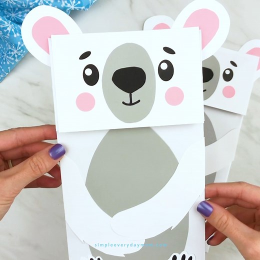 🐻‍❄️ Polar Bear Puppet Craft ✂️ Get the template on the blog | Simple Everyday Mom