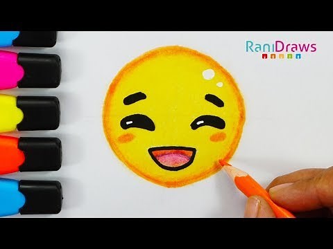 Cómo dibujar al Emoji Feliz - How to Draw Happy Emoji - paso a paso fácil