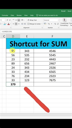 SUM in Seconds 🚀 | Excel Shortcut Key🤔| ‪@DecodewithDiksha8‬ | #excel | #viral | #reels | #tutorial