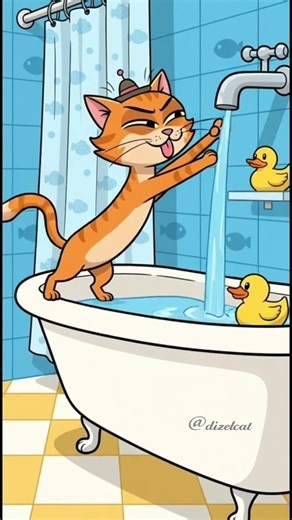 Bathroom #animation #cat #catshorts #anime #catdog #dizelcat