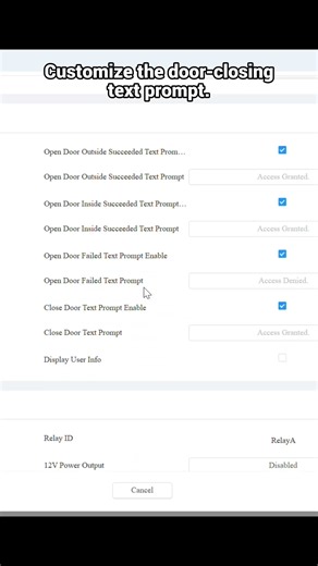 Set up Door-closing Text Prompt #akuvox #intercom #opendoor