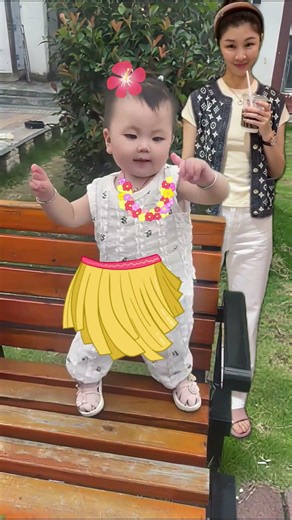 Mom & baby hula dance moment 🩷 #baby #dance #cute