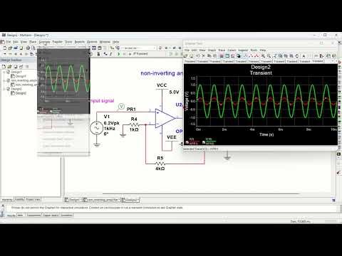007: non-inverting amplifier circuit design and simulation in Multisim