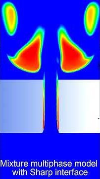 Multiphase flow simulation with mixture model #shorts # ANSYS-Fluent