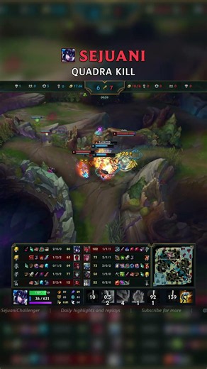 Sejuani QUADRA KILL | KR Master Patch 26.12 #shorts