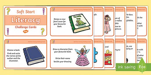 Soft Start Literacy Challenge Cards