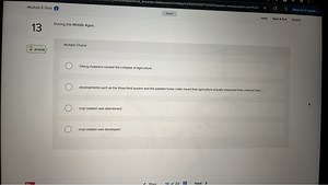 Medieval Agriculture QuestionDuring the Middle Ages, which of... | Filo