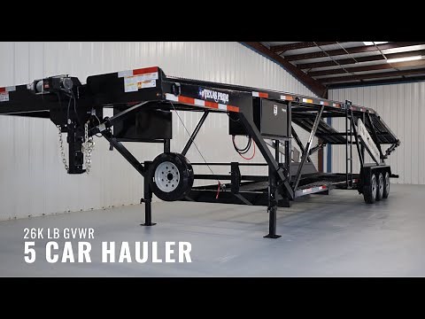 26K LB GVWR Gooseneck 5 Car Hauler Trailer | Quick Highlight