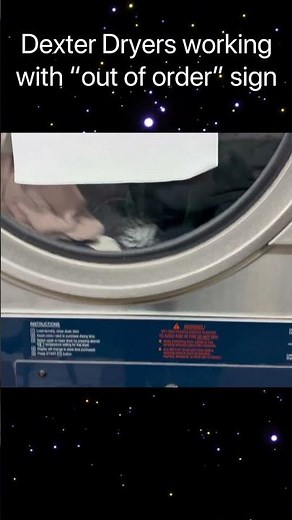 Dexter Dryer Working with “Out of Order” Sign on the Door