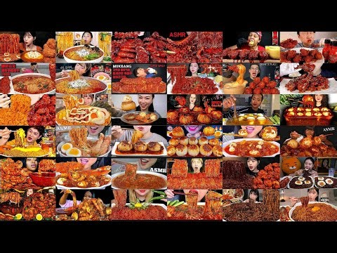 ASMR 10X Nuclear Fire FOOD| No Talking | Crunchy Mukbang | Only Bites |Compilation |SPICY Food