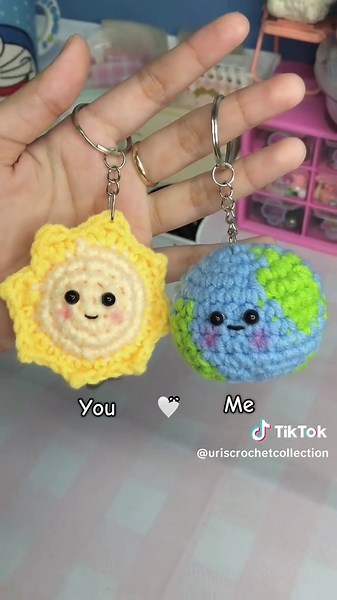 Handmade Crochet Keychains for Couples