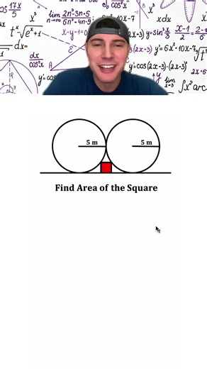 Join me in solving a fun math problem! 🎉 We're finding the area of a square fitting inside two circles, both with a radius of 5 meters. Can you keep up? Let’s break it down together! What answers do you get? 🤔 #mathchallenge #geometry #maths #andymath #learnmath