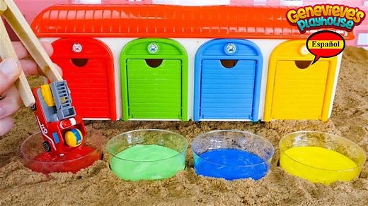 Teach kids Spanish and English words with Painting Pororo Toy Car Fun! | Genevieve's Playhouse