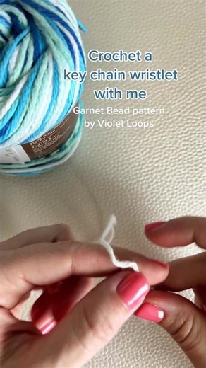 Garnet Bead Crochet Keychain Pattern Tutorial