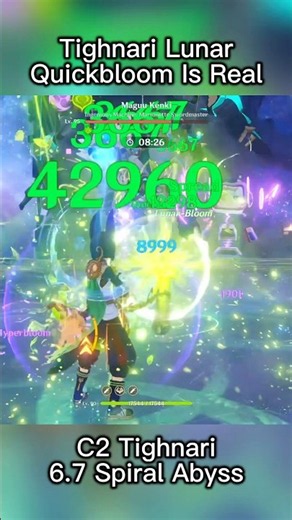 C2 Tighnari Lunar Quickbloom Is Low Key Fun To Play 6.7 Spiral Abyss #genshinimpact #genshinshorts