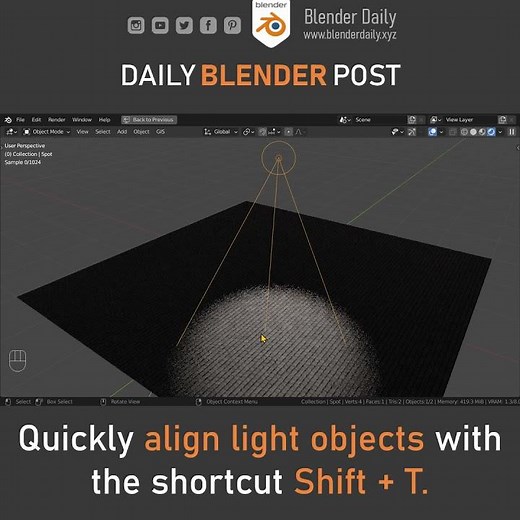 How to quickly align Lights in Blender