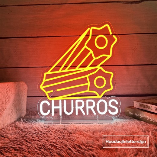 Churros LED Neon Sign With Stand, Custom Bakery Store Neon Light, Spanish Churros Restaurant Wall Decor,bakery Wall Decor,churros Lover Gift - Etsy