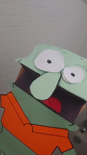 Squidward Paper Bag Puppet Meme: Not Having a Good Day!