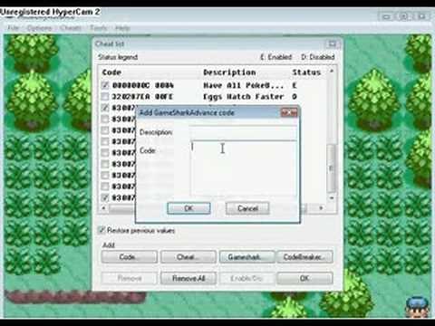 Pokemon Ruby:(Gameshark)How to use gameshark codes