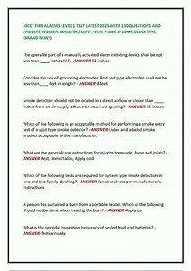 NICET FIRE ALARMS LEVEL 1 TEST LATEST 2025 WITH 130 QUESTIONS AND CORRECT VERIFIED ANSWERS NICET LEV