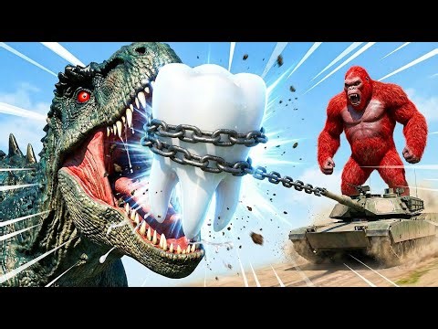 Epic T-Rex Toothache! Red Kong & Tank Pull Tooth 🦷 Funny Dinosaur Action Comedy Movie | Rescue T-rex