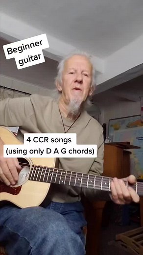 CCR songs for beginners. #ccr #beginnerguitar #guitarlesson #acousticguitar #fy #foryou #guitar #guitartok #song #music