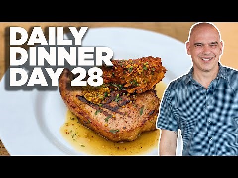 Grilled Chops w/ Bourbon Glaze: Daily Dinner Day 28 | Daily Dinner with Michael Symon | Food Network