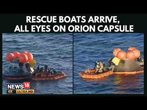Artemis II Crew Recovery Underway as Rescue Boats Reach Orion Capsule | NASA MOON MISSION | 4K