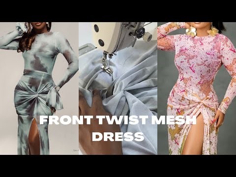 How to Cut and Sew a FRONT TWIST MESH DRESS