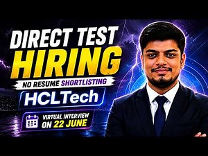 Direct Test Hiring | HCLTech Virtual Interview : 22 June | Freshers Eligible | 2024/2025/2026