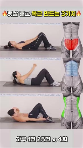 집에서 뱃살빼고 복근 만드는 효과적인 운동 3가지
