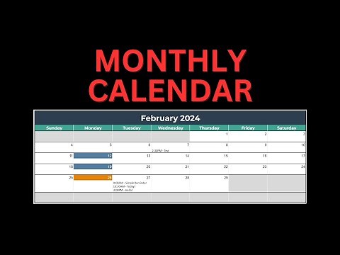 📅 Dynamic Monthly Calendar Events in Google Sheets Tutorial - Free Template!