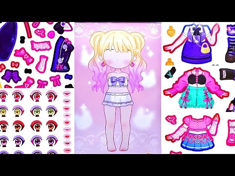 Kawaii Sticker Girl Dress Up 👗✨ | Cute Paper Doll Collection #sticker #kawaii
