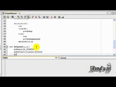 Python + OpenGL (PyOpenGL) Algoritmo de Bresenham