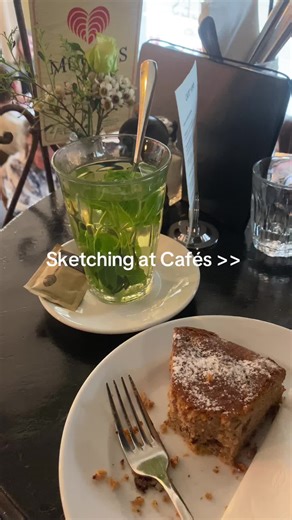 Sketching at a cafe on sundays >> ☕️🖤 #sketch #fyp #minivlog #sketchbook #sketchwithme