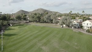 Aerial Drone View of Highway I-10 in Phoenix Tempe Chandler Arizona on a sunny day showing highway and surrounding areas