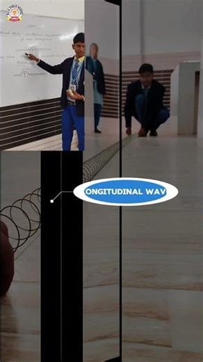 Longitudinal and transverse waves in a slinkyLongitudinal waves ✌️🔥 #experimentalphysics #mca#school