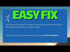 Fix MEMORY Management blue screen 0x0000001A: Error on Windows 11 / 10 ⚠️🟢