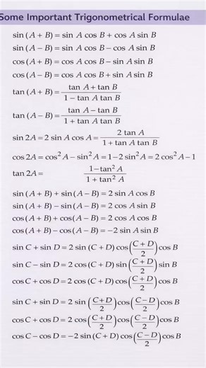Most Important Trigonometric Formulas | Trigonometry Tricks in 30 Seconds 🔥 #Shorts #Maths #viral