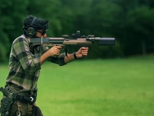 KSG-12无托霰弹枪射击