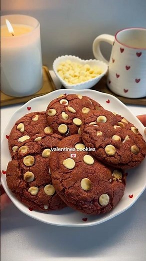 ❤️ Red velvet cookies recipe #baking #cookies #redvelvet #bakingrecipe #valentinesday #chocolate