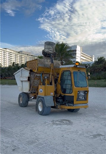 Garbage Truck in Action on Miami Beach