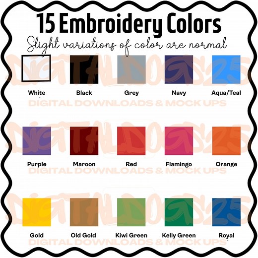 Printify Embroidery Thread Color Chart Digital Download, Embroidery Thread Colors PNG File, POD Seller Tool, Instant Download Color Guide - Etsy