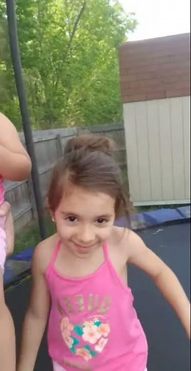 Jumping on the trampoline with the girls!