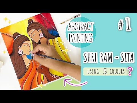 Shri Ram - Sita Abstract Painting | Canvas Painting for Beginners | Lord Ram Painting