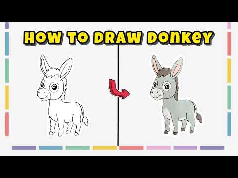 How to Draw a Donkey – Cute Animal Drawing Tutorial for Beginners