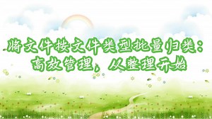 将文件按文件类型批量归类：高效管理，从整理开始