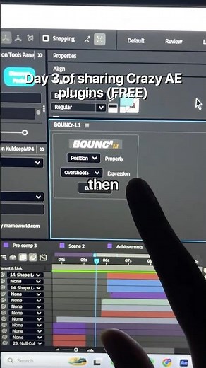 Day 3 of Sharing Crazy After Effects Plugin. Bounce animations in after effects with just one click