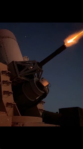 Firing Phalanx CIWS at Night
