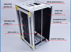 [Hot Item] Handle Adjustable Antistatic SMT ESD PCB Magazine Rack for PCB Assembly
